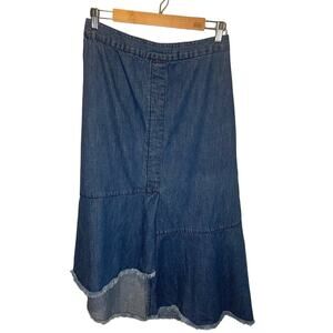 Studio West Apparel Asymmetrical Maxi Jean Skirt - size Small